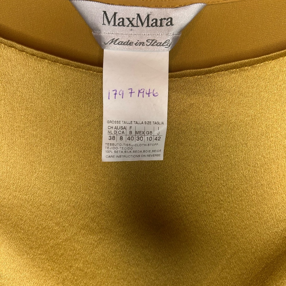 MaxMara Gold and Tan Midi Dress size 8 - Picture 6 of 8